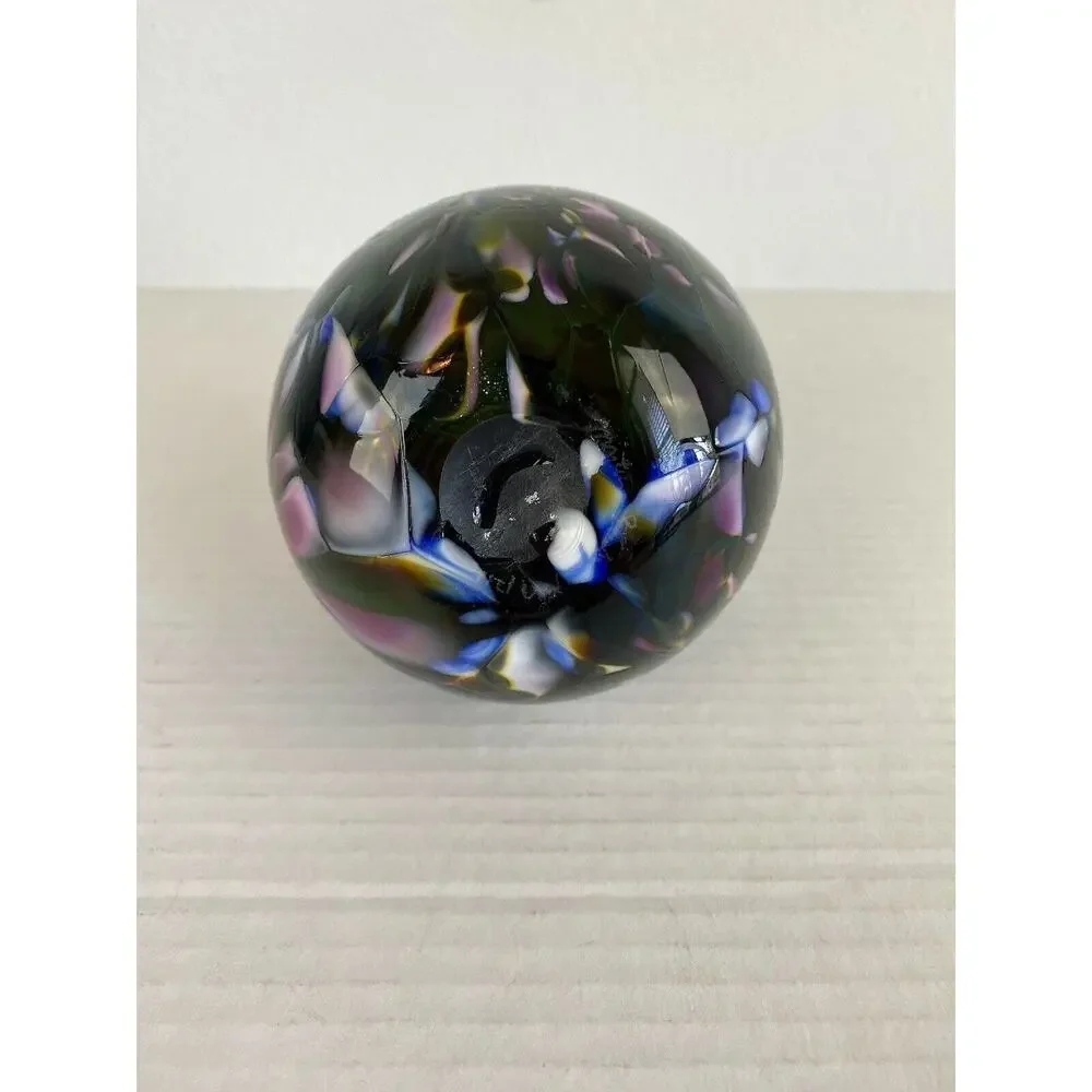 Vintage Hand Blown Art Glass Bud Vase Confetti Texture Floral Flowers Multicolor
